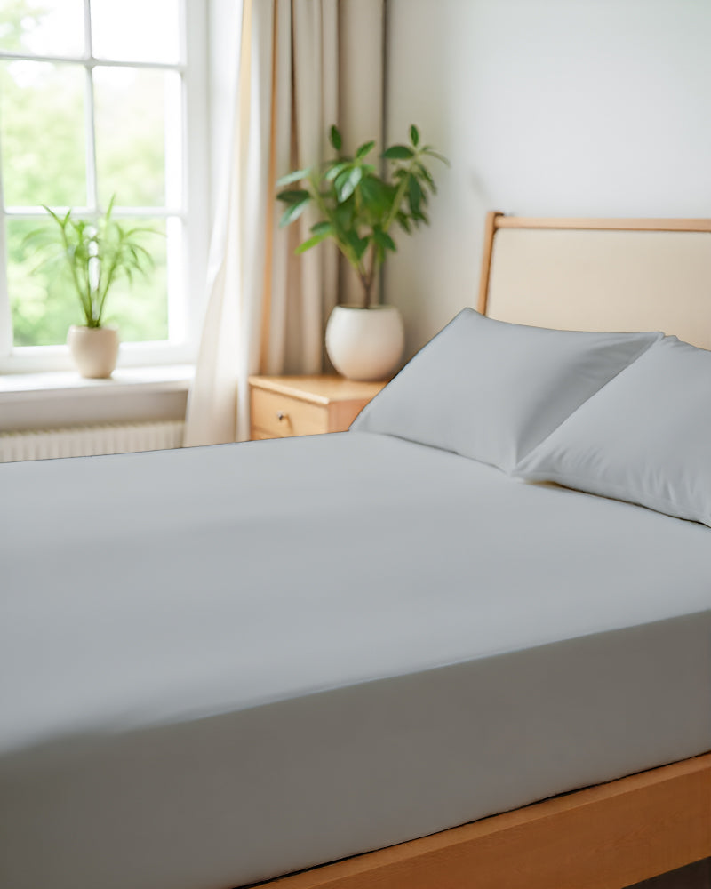SleepNest 3 Piece Brushed Microfiber Fitted Sheet Set- Light Gray