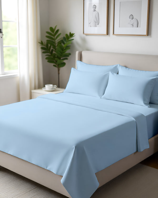 Giza Elegance 6-Piece Sheet Set - Light Blue