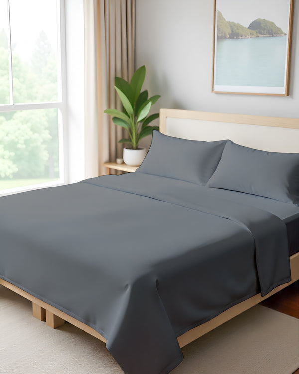 FlexNest 5 Piece Split Bed Sheet Set- Dark Gray