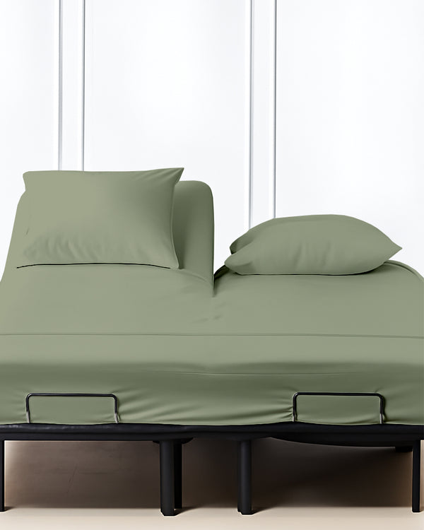 SplitLuxe Giza 4-Piece Split Head Sheet Set – Tranquil Sage