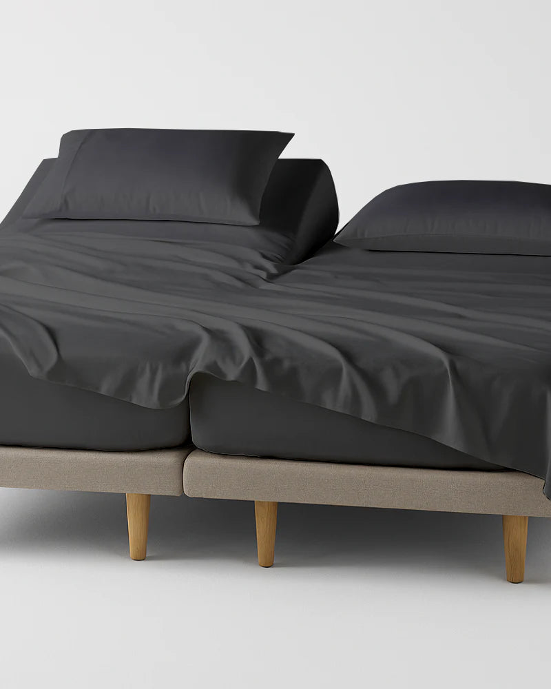 Softline Split Ultra-Soft 5-Piece Cotton Split Beds Sheet Set - Dark Gray