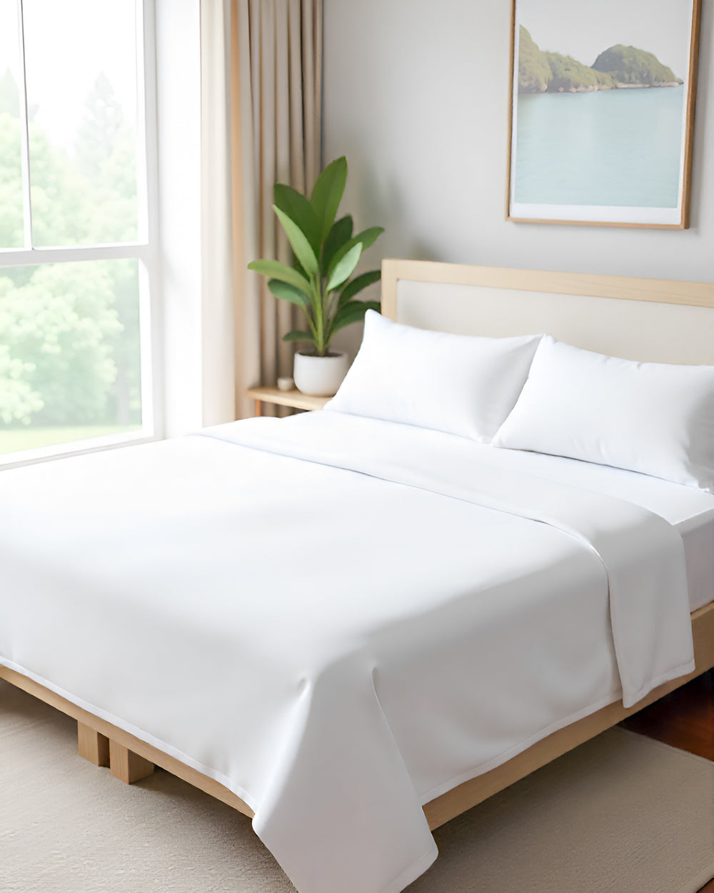 FlexNest 5 Piece Split Bed Sheet Set- White