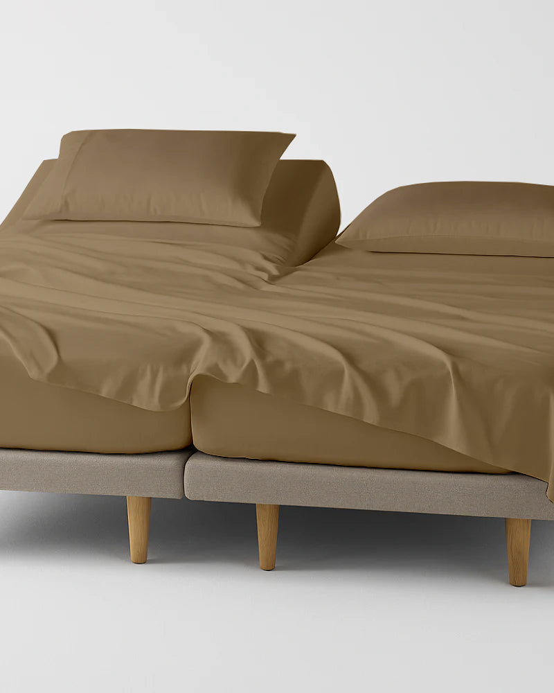 Softline Split Ultra-Soft 5-Piece Cotton Split Beds Sheet Set - Taupe