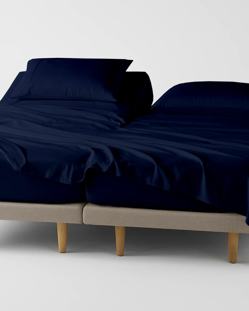 Softline Split Ultra-Soft 5-Piece Cotton Split Beds Sheet Set - Navy Blue