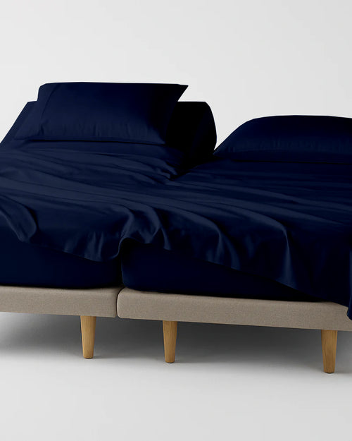 Softline Split Ultra-Soft 5-Piece Cotton Split Beds Sheet Set - Navy Blue