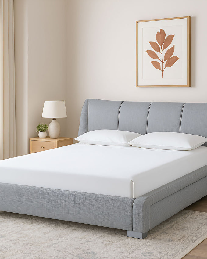 Oceanbreeze Premium Cotton 4 Piece Sheets Set for Waterbeds - White