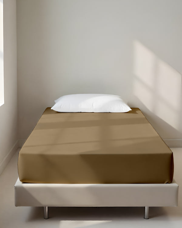 Luxe Giza Cotton 1 Piece Cot Fitted Sheet - Taupe