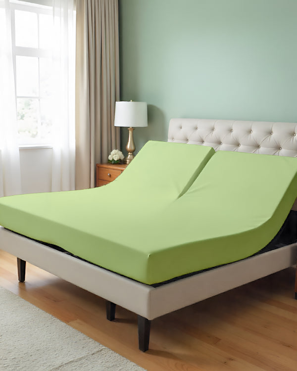 PureEase 1 Piece Top Split Microfiber Fitted Sheet- Sage