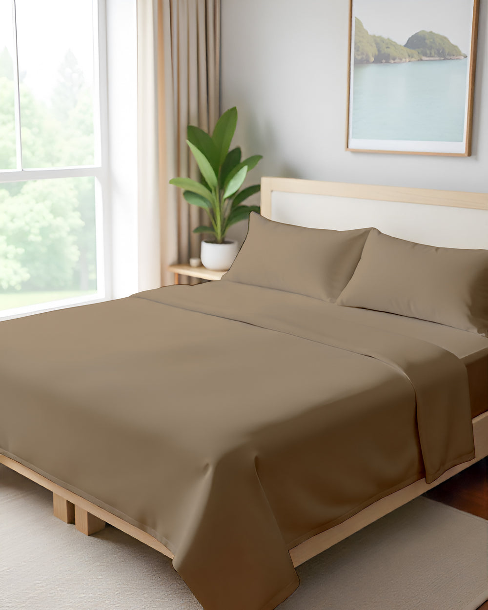 FlexNest 5 Piece Split Bed Sheet Set- Taupe