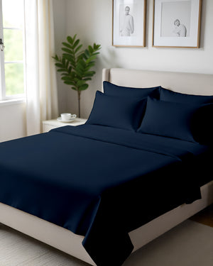 Giza Elegance 6-Piece Sheet Set - Navy Blue