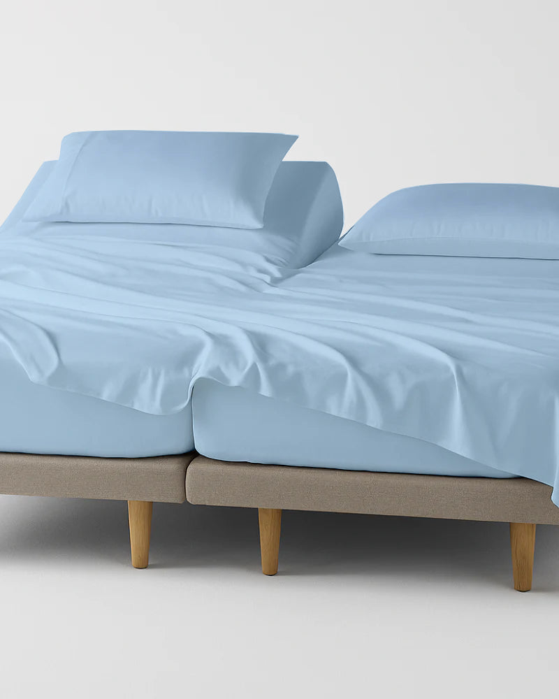 Softline Split Ultra-Soft 5-Piece Cotton Split Beds Sheet Set - Light Blue
