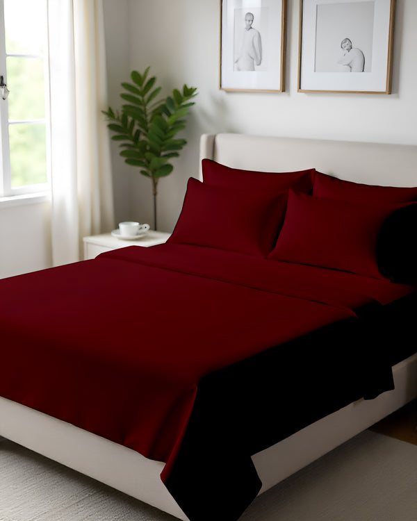 Giza Elegance 6-Piece Sheet Set - Burgundy