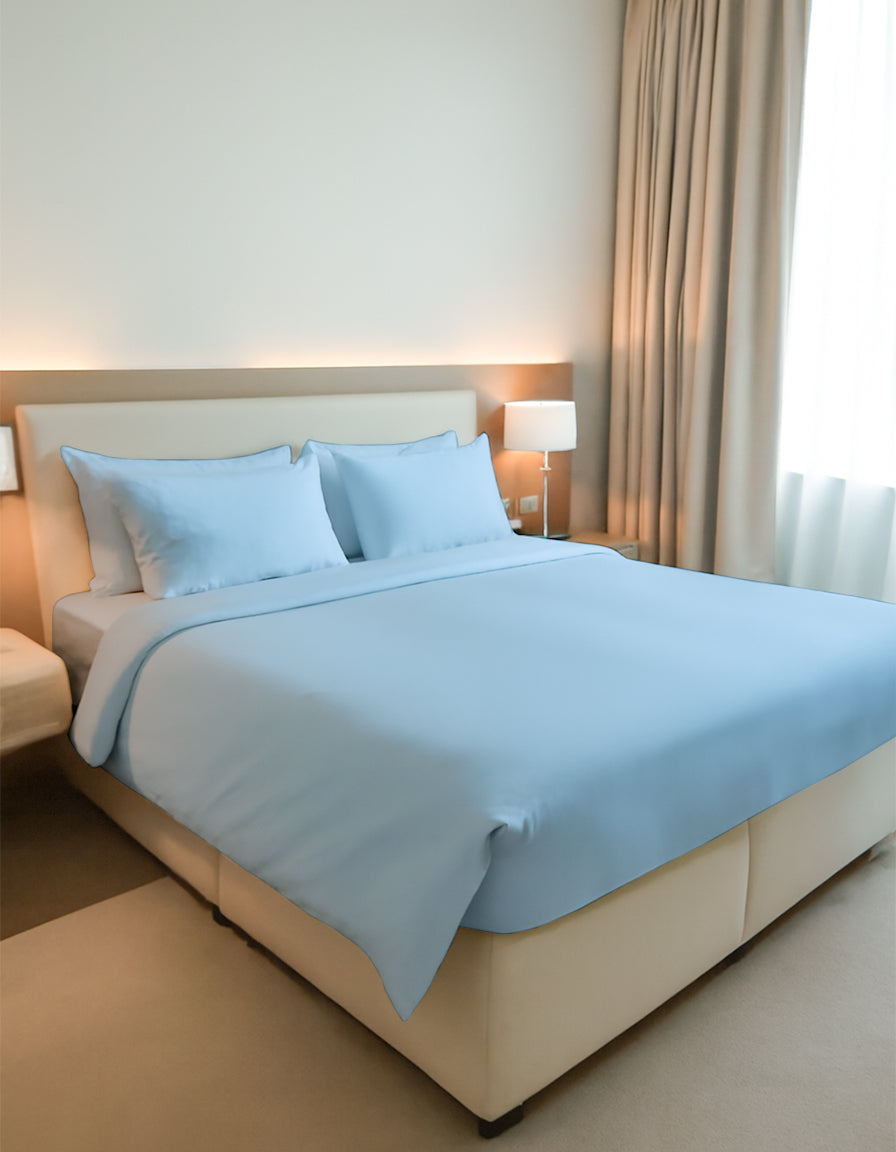 EliteFlex - 7 Piece Cotton Split Sheet Set for Adjustable Beds - Light Blue