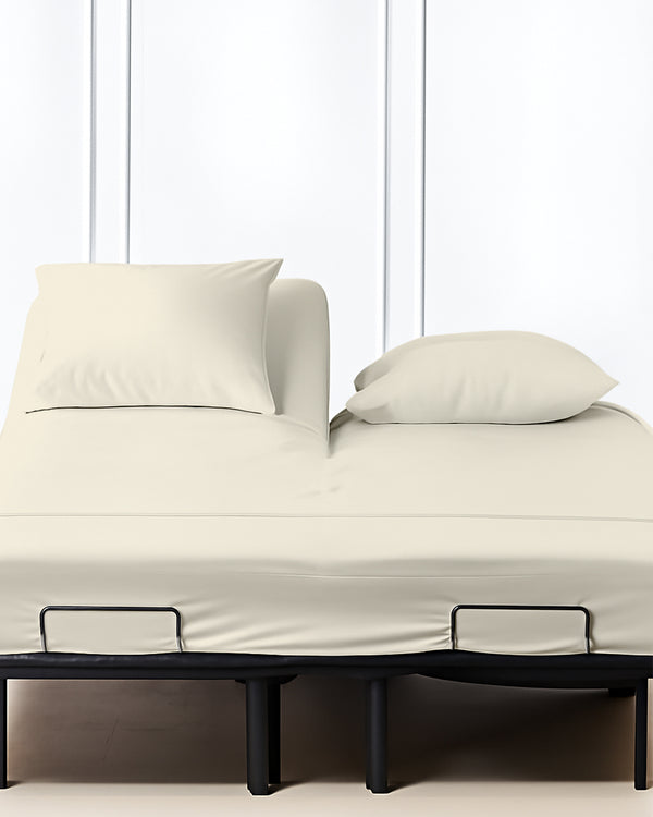 SplitLuxe Giza 4-Piece Split Head Sheet Set – Whisper Ivory