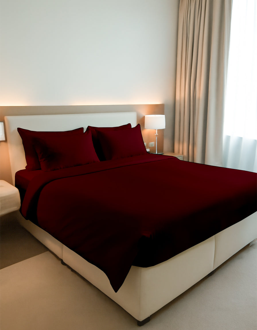EliteFlex - 7 Piece Cotton Split Sheet Set for Adjustable Beds - Burgundy