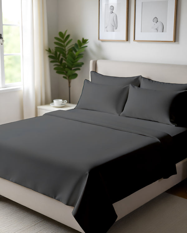Giza Elegance 6-Piece Sheet Set - Dark Gray