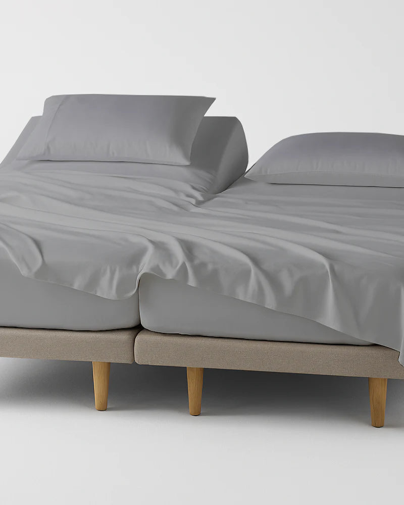 Softline Split Ultra-Soft 5-Piece Cotton Split Beds Sheet Set - Light Gray