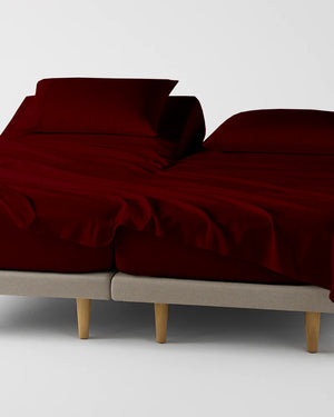 Softline Split Ultra-Soft 5-Piece Cotton Split Beds Sheet Set - Burgundy