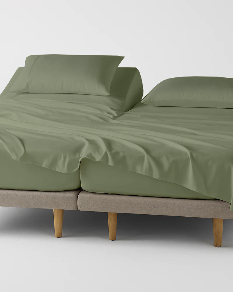 Softline Split Ultra-Soft 5-Piece Cotton Split Beds Sheet Set - Sage