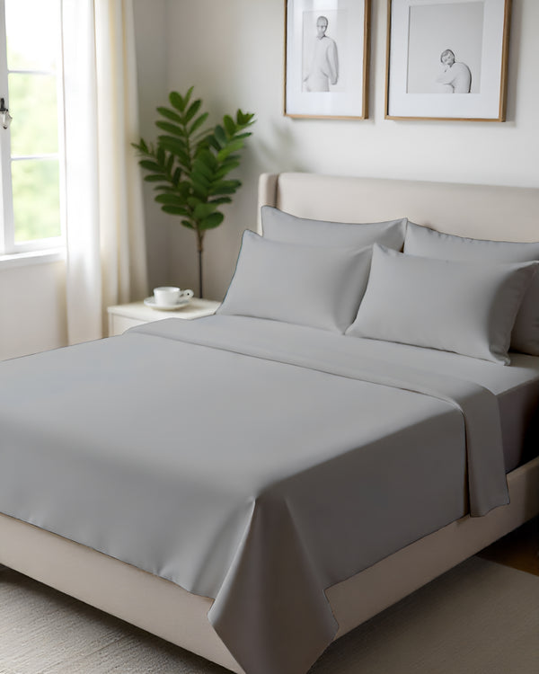 Giza Elegance 6-Piece Sheet Set - Light Gray