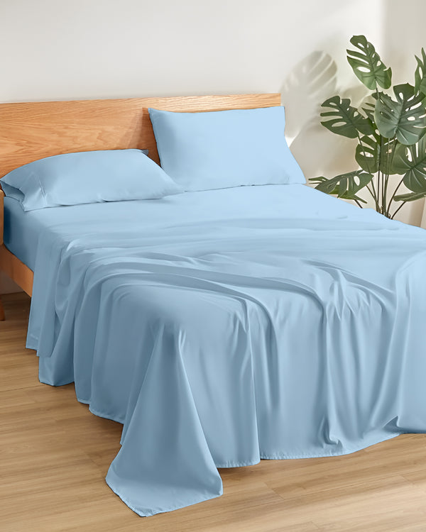 Comfort Kit Microfiber 4 Piece Bed Sheet Set – Light Blue