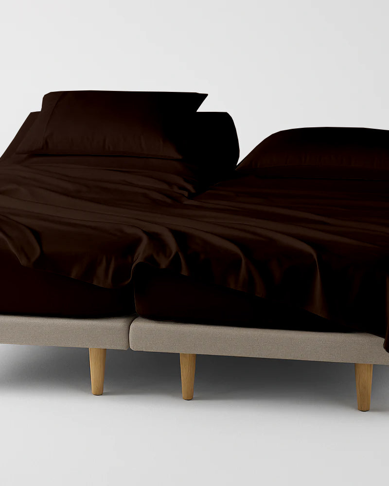 Softline Split Ultra-Soft 5-Piece Cotton Split Beds Sheet Set - Chocolate