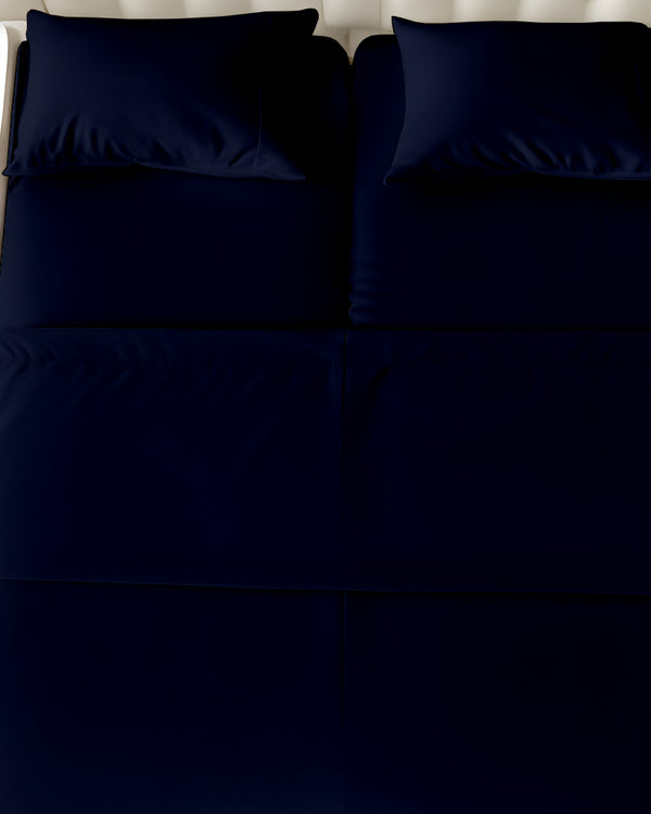 SplitLuxe Giza 4-Piece Split Head Sheet Set – Midnight Navy Blue