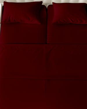 SplitLuxe Giza 4-Piece Split Head Sheet Set – Luxe Burgundy
