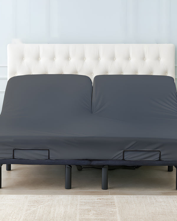 Cloudsplit 1 Piece Fitted Sheet with Top Split for Adjustable Beds - Dark Gray