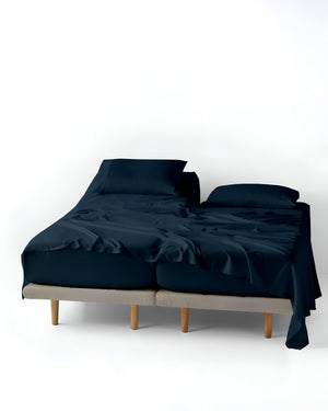 FlexNest 5 Piece Split Bed Sheet Set- Navy Blue
