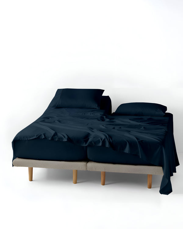 FlexNest 5 Piece Split Bed Sheet Set- Navy Blue