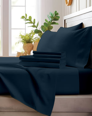 Comfort Kit Microfiber 4 Piece Bed Sheet Set – Navy Blue