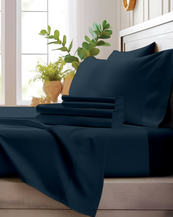 Comfort Kit Microfiber 4 Piece Bed Sheet Set – Navy Blue