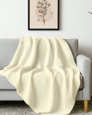 Havenweave Microfiber 1 Piece Waffle Coverlet - Ivory-Bed Layers-Shreem Linen-Slumber Sphere