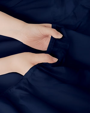 Softline Split Ultra-Soft 5-Piece Cotton Split Beds Sheet Set - Navy Blue