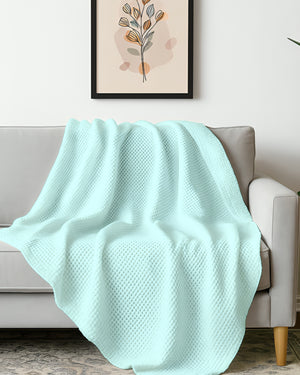 Havenweave Microfiber 1 Piece Waffle Coverlet - Pastel Mint-Bed Layers-Shreem Linen-Slumber Sphere