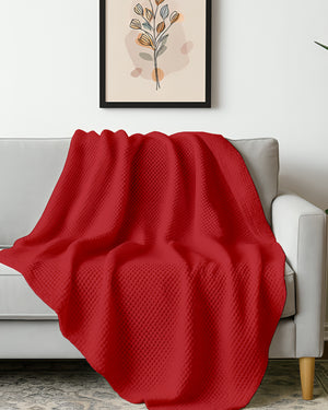 Havenweave Microfiber 1 Piece Waffle Coverlet - Candy Red-Bed Layers-Shreem Linen-Slumber Sphere