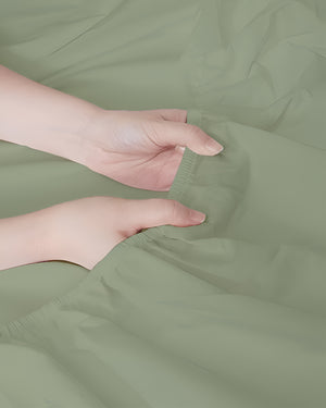 SleepSync Giza 1 Piece Split Head Fitted Sheet – Retreat Sage