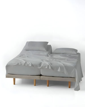 FlexNest 5 Piece Split Bed Sheet Set- Light Gray
