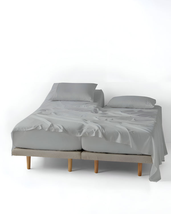 FlexNest 5 Piece Split Bed Sheet Set- Light Gray