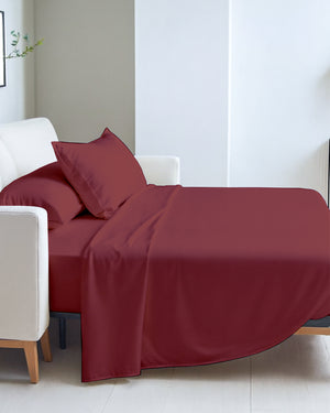 Exclusive 4 Piece Sleeper Sofa Combo- Burgundy