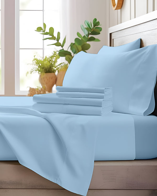 Comfort Kit Microfiber 4 Piece Bed Sheet Set – Light Blue