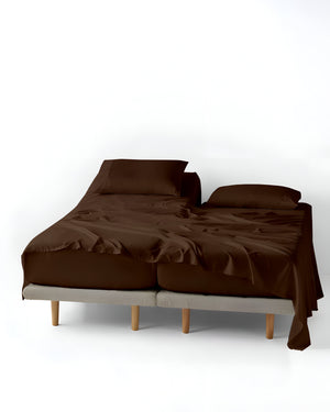 FlexNest 5 Piece Split Bed Sheet Set- Chocolate