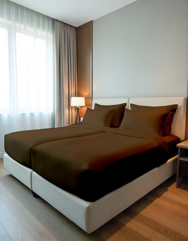 EliteFlex - 7 Piece Cotton Split Sheet Set for Adjustable Beds - Chocolate