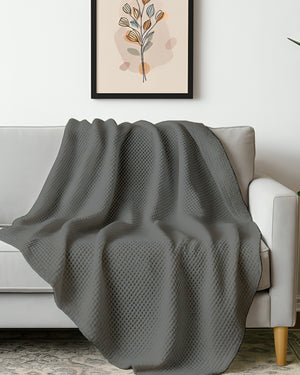 Havenweave Microfiber 1 Piece Waffle Coverlet - Dark Gray-Bed Layers-Shreem Linen-Slumber Sphere