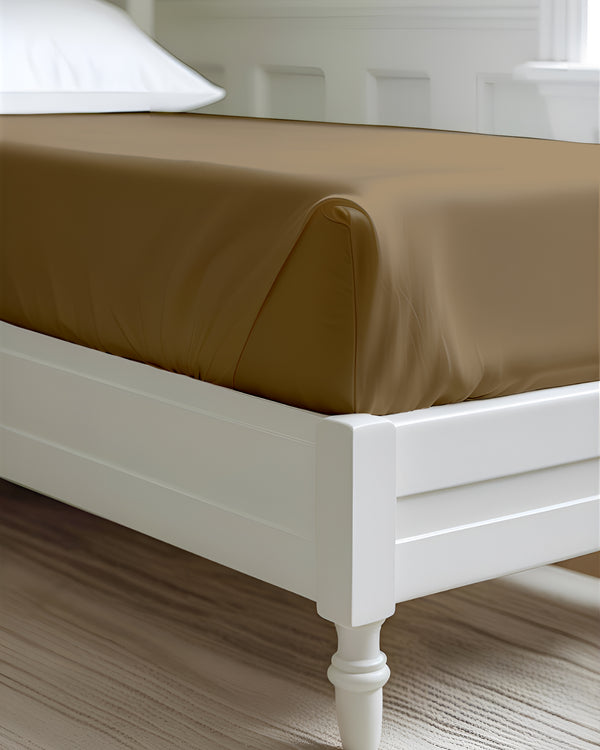Luxe Giza Cotton 1 Piece Cot Fitted Sheet - Taupe