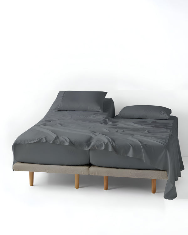 FlexNest 5 Piece Split Bed Sheet Set- Dark Gray
