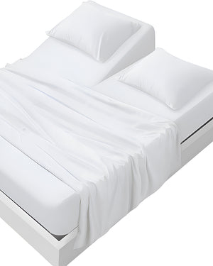 SleepEase Split Head 4 Piece Sheet Set- White