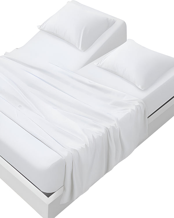 SleepEase Split Head 4 Piece Sheet Set- White