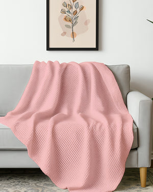 Havenweave Microfiber 1 Piece Waffle Coverlet - Blush Pink-Bed Layers-Shreem Linen-Slumber Sphere